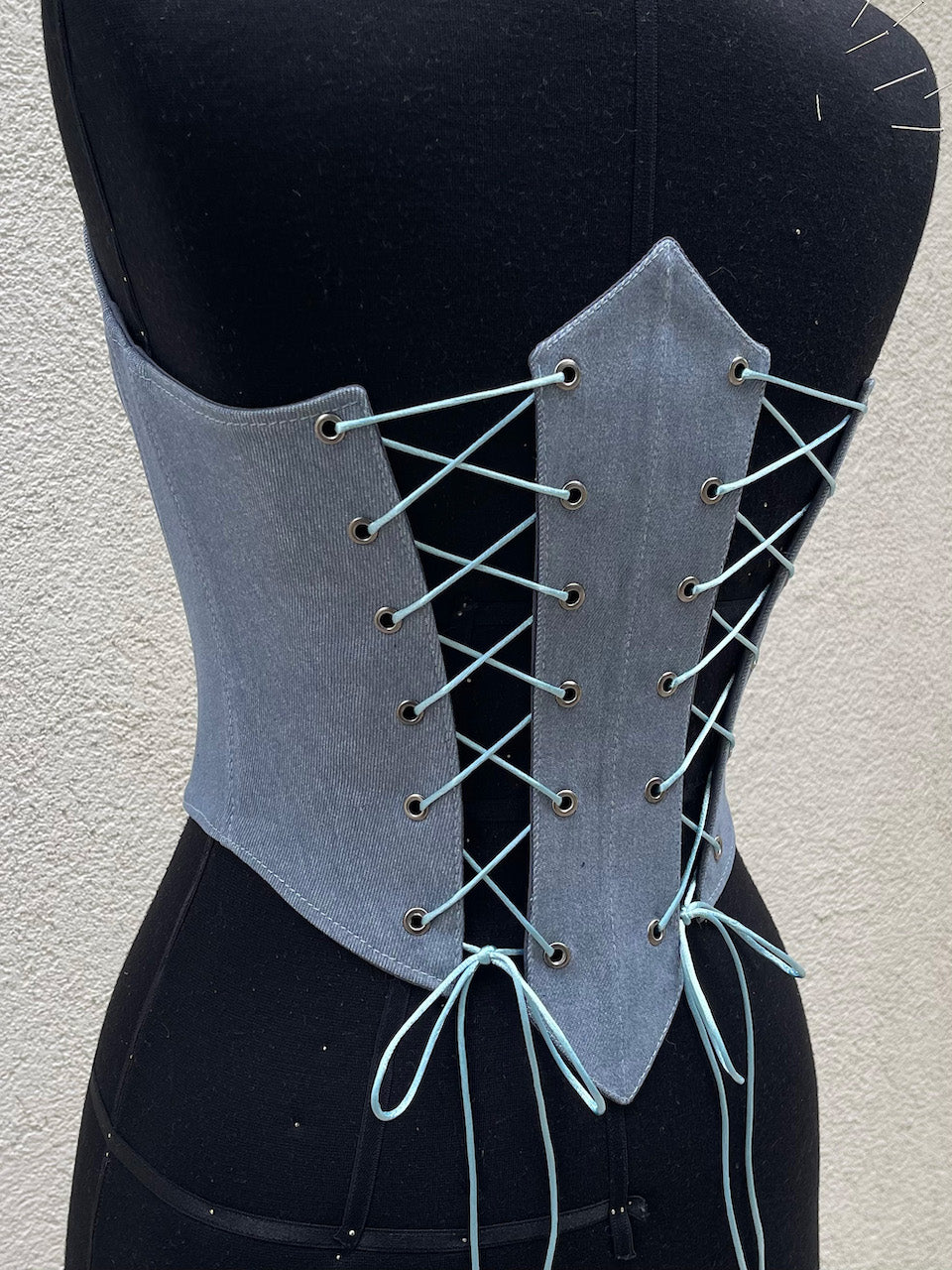Desert Rose Denim Corset - Serpil's Choice