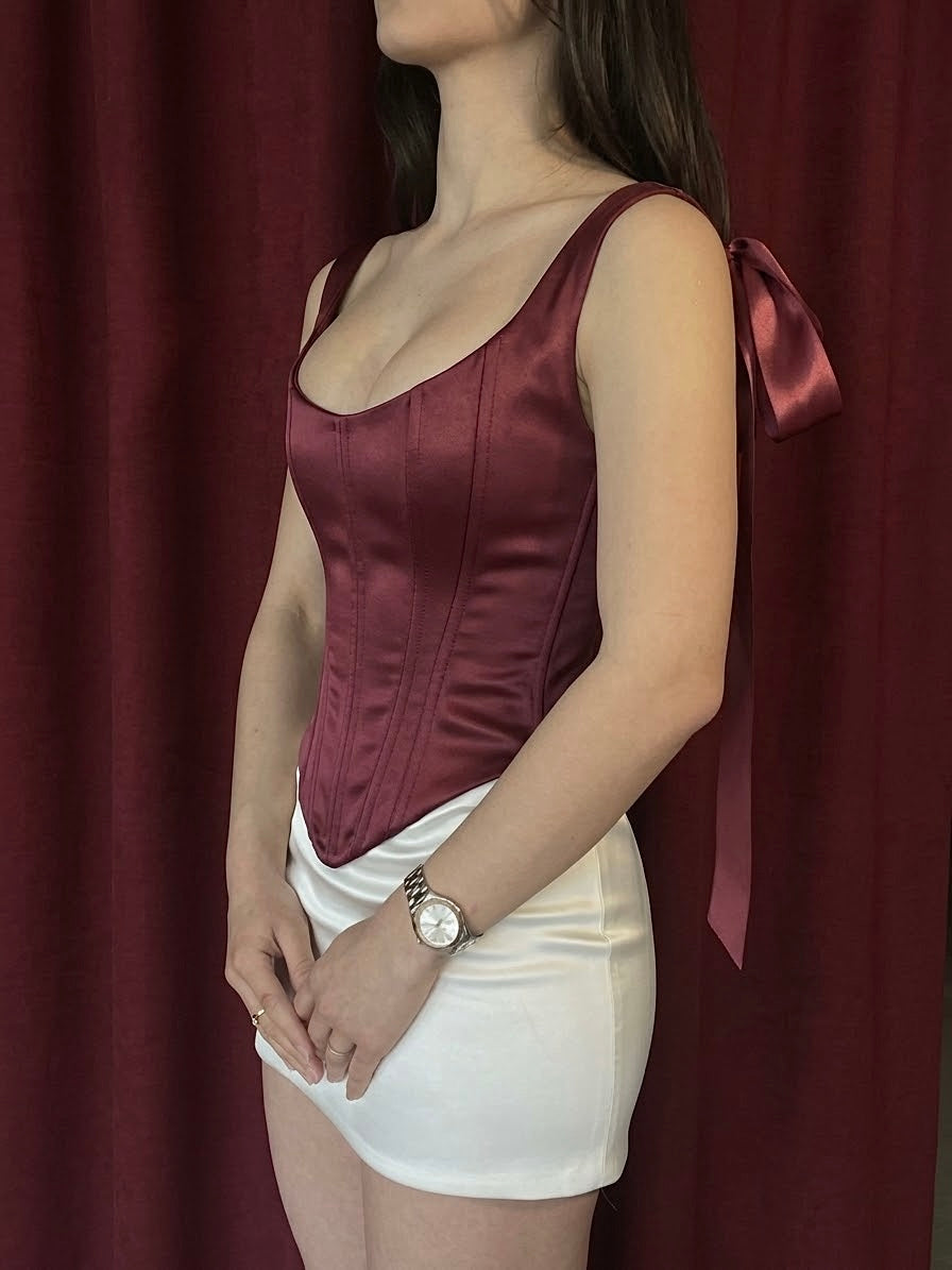 Crimson Nocturne Dark Red Corset