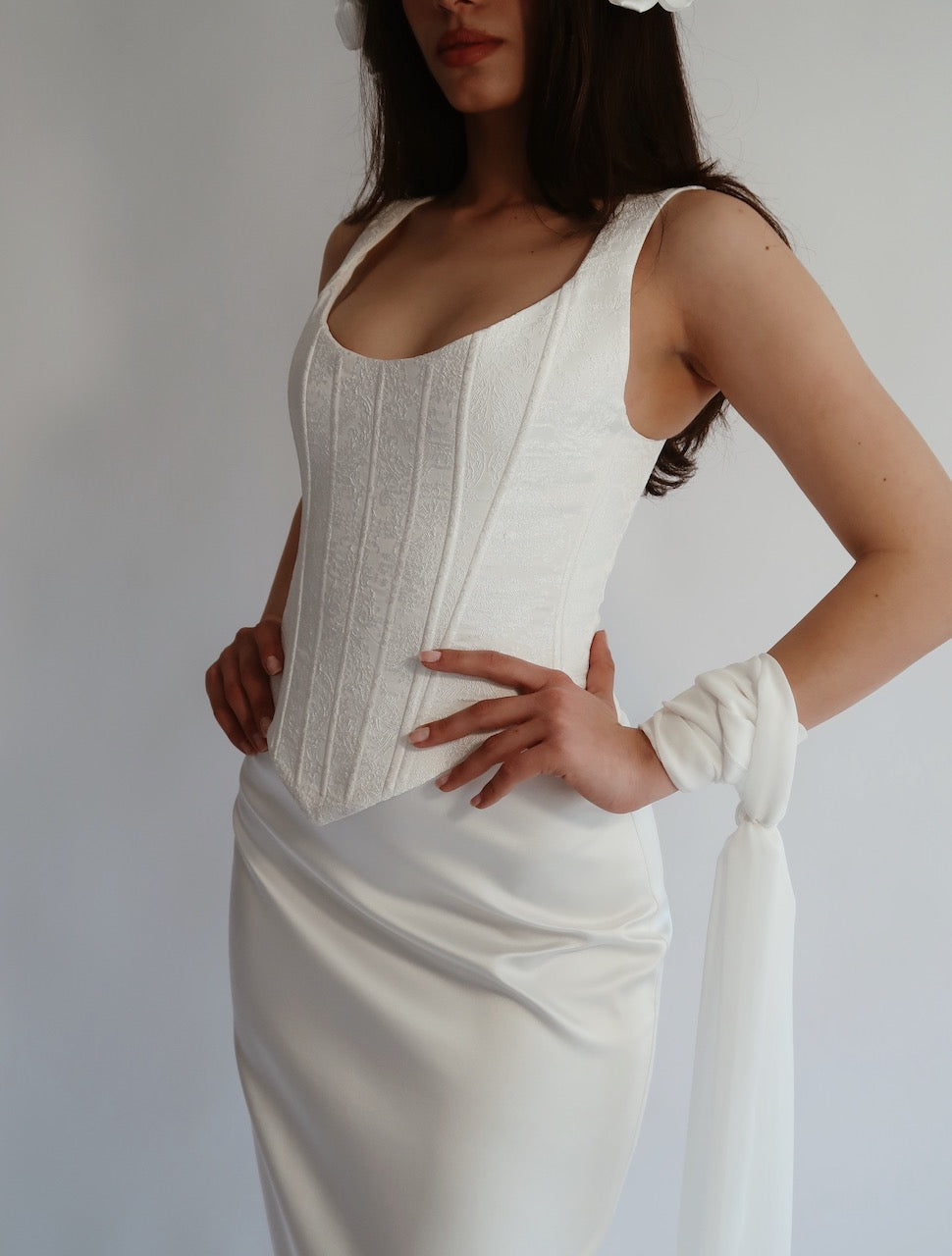 Pearl Cascade Corset and Skirt Set