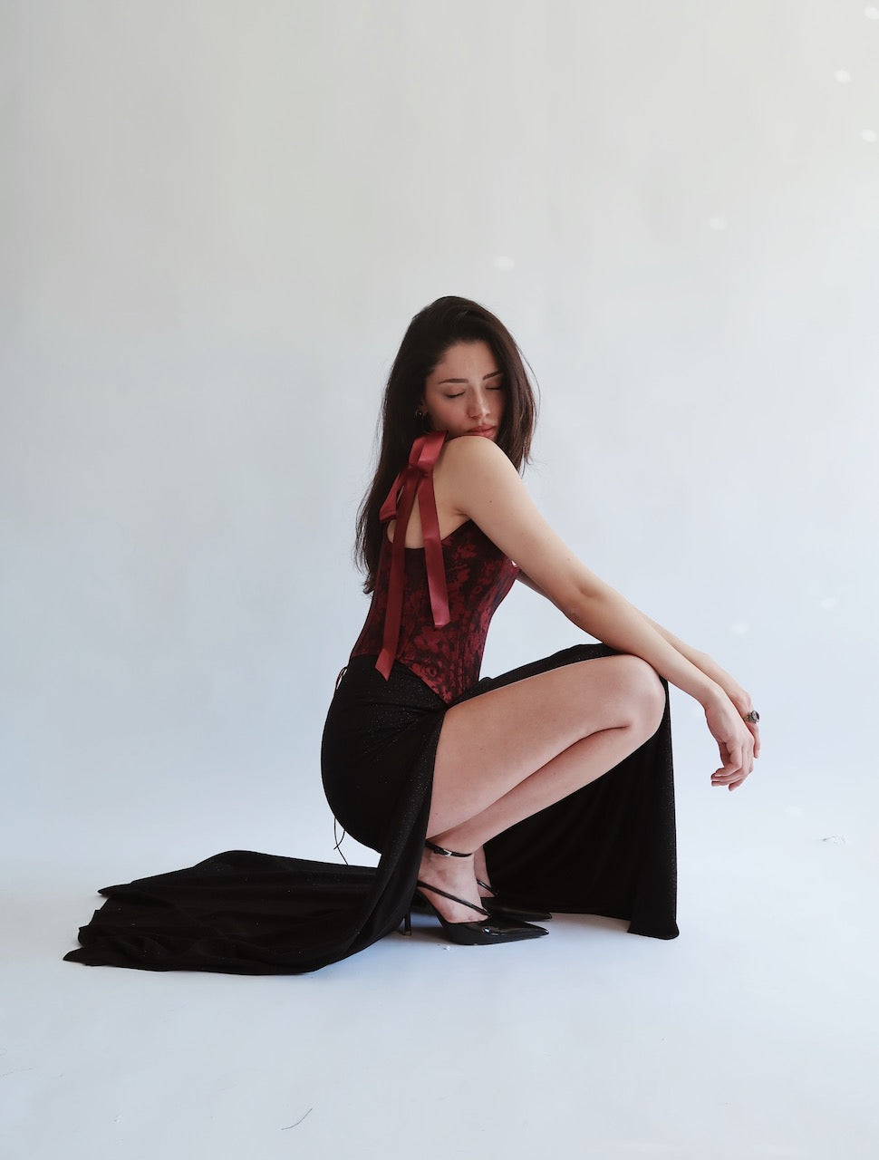 Limited Edition Crimson Nocturne Dark Red Corset