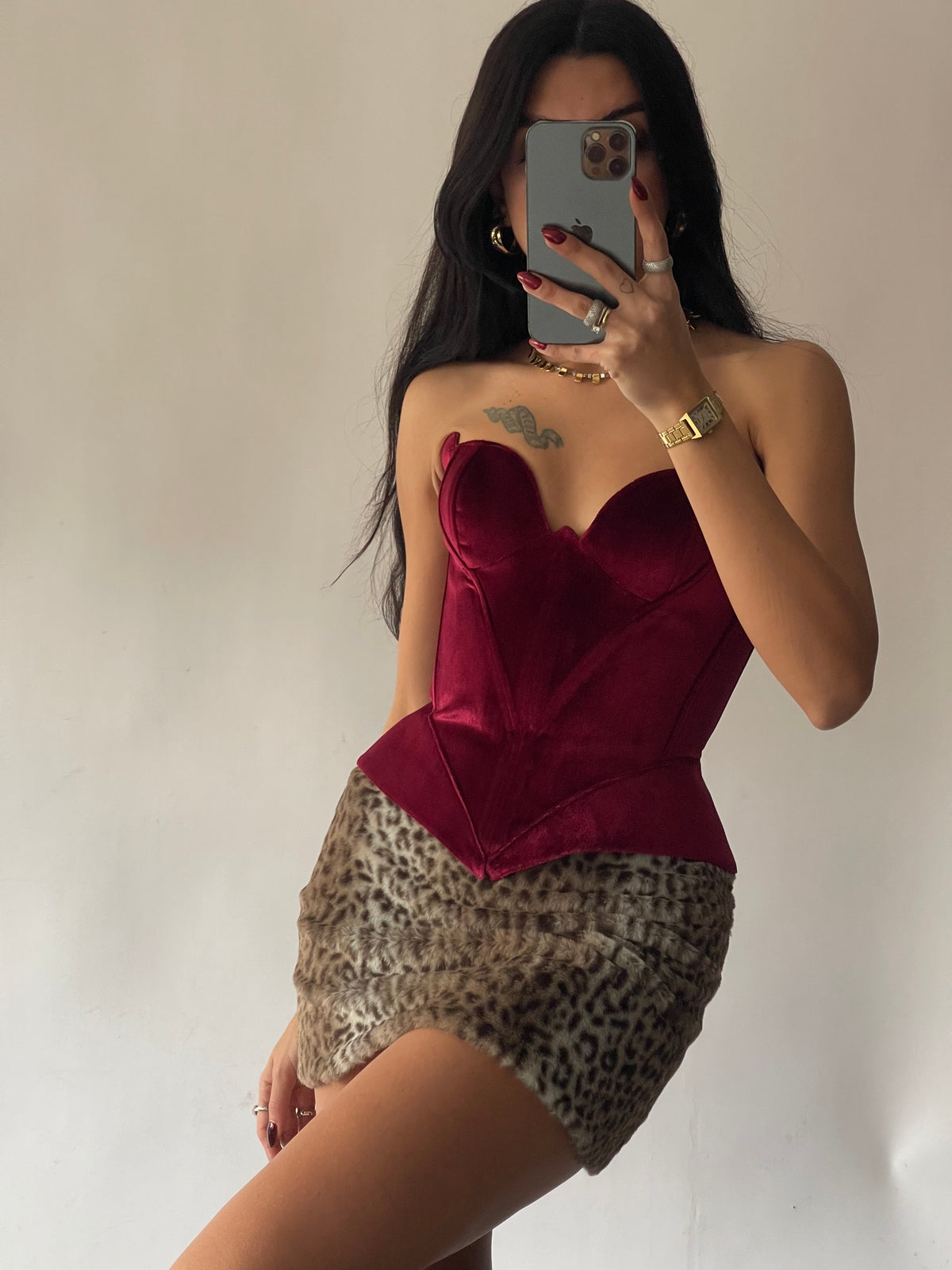 Zey Fur Leopard Skirt