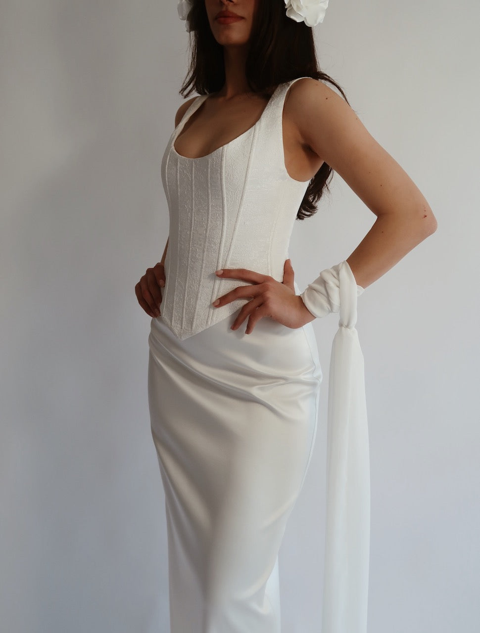 Pearl Cascade Corset and Skirt Set