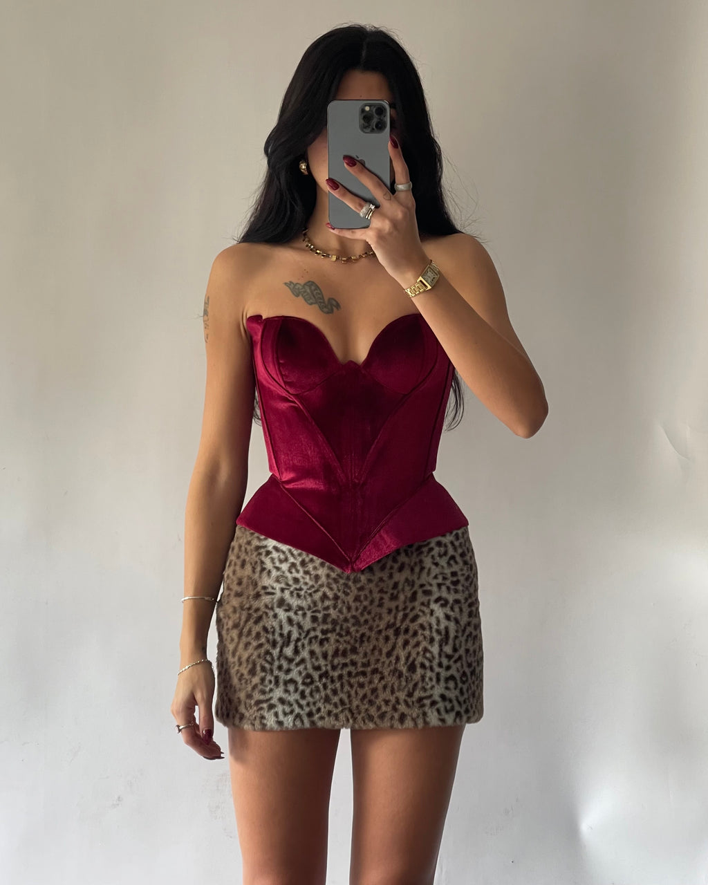 Zey Fur Leopard Skirt
