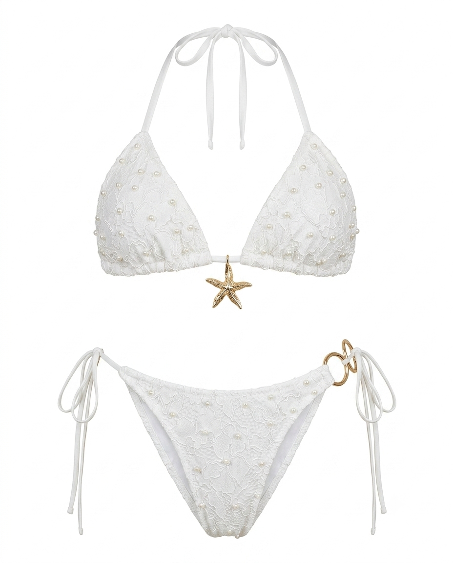 Lımıted Edıtıon Innate Grace Collectıon Pearl Whıte Swımwear Set