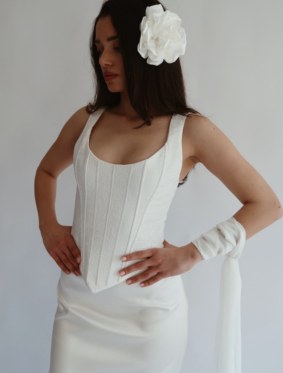 Pearl Cascade Corset and Skirt Set