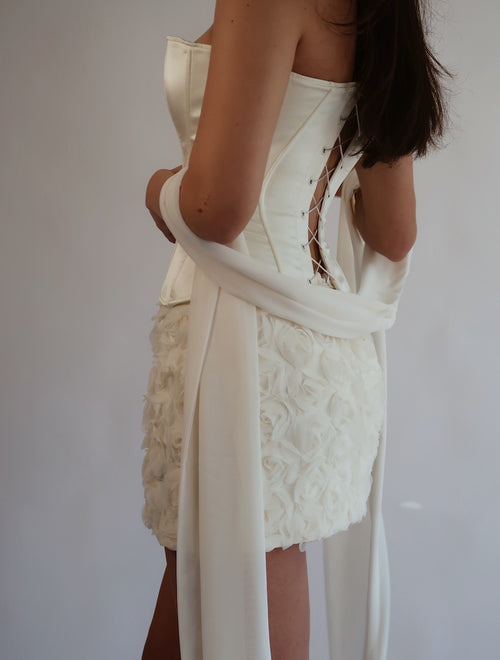 Blossom Ivory Corset & Skirt After Party Set