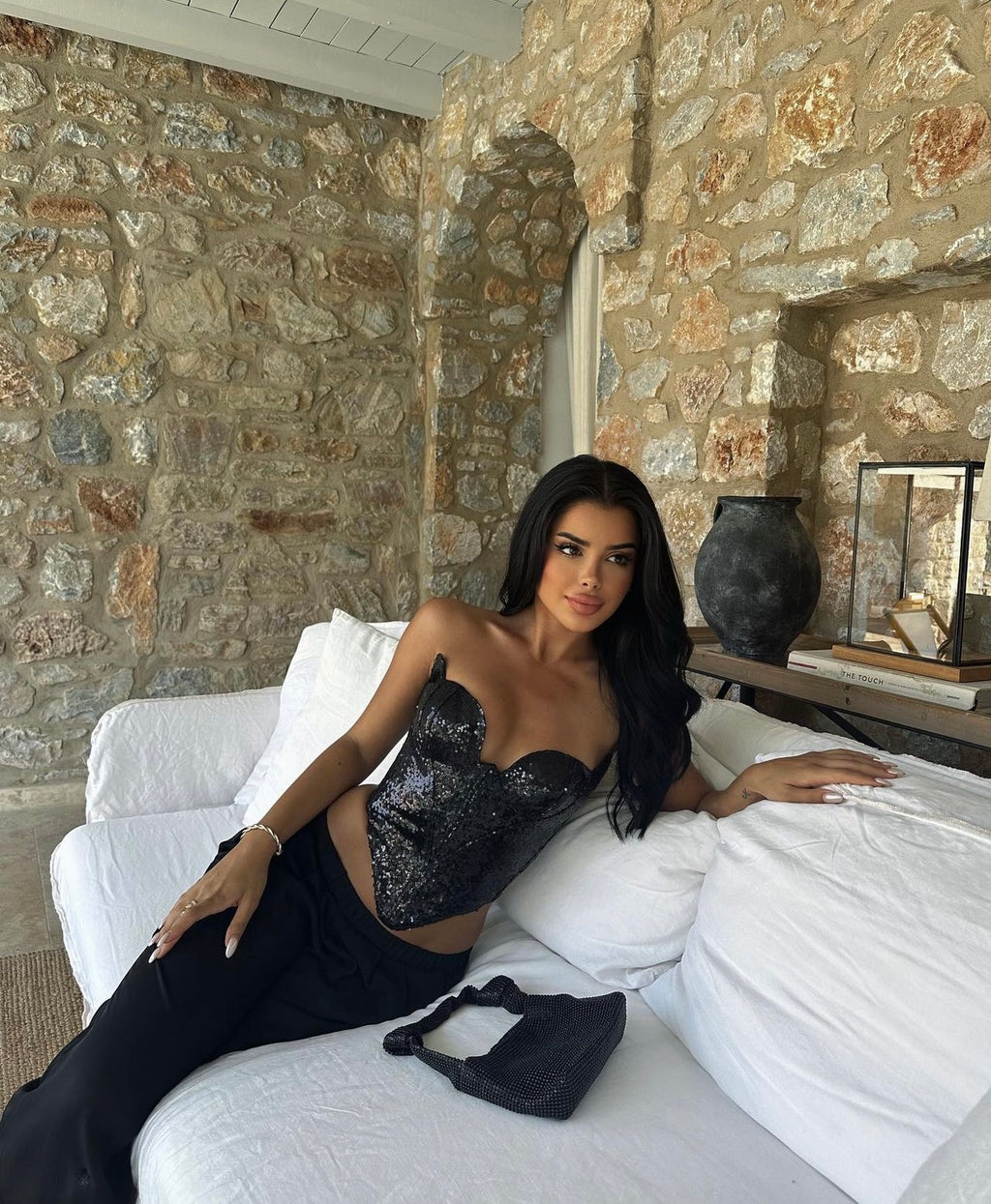 Desert Rose Deep Black Corset