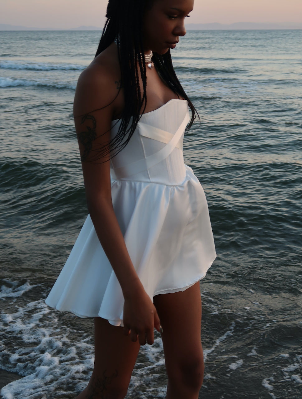 Aurora White Corset Dress