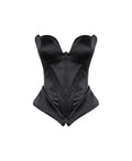 Desert Rose Fairy Satin Black Corset