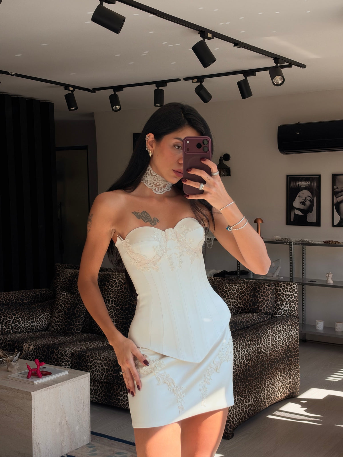 Numinous The Swan Song Collection - Güz  Rose Champagne Corset & Skirt Set