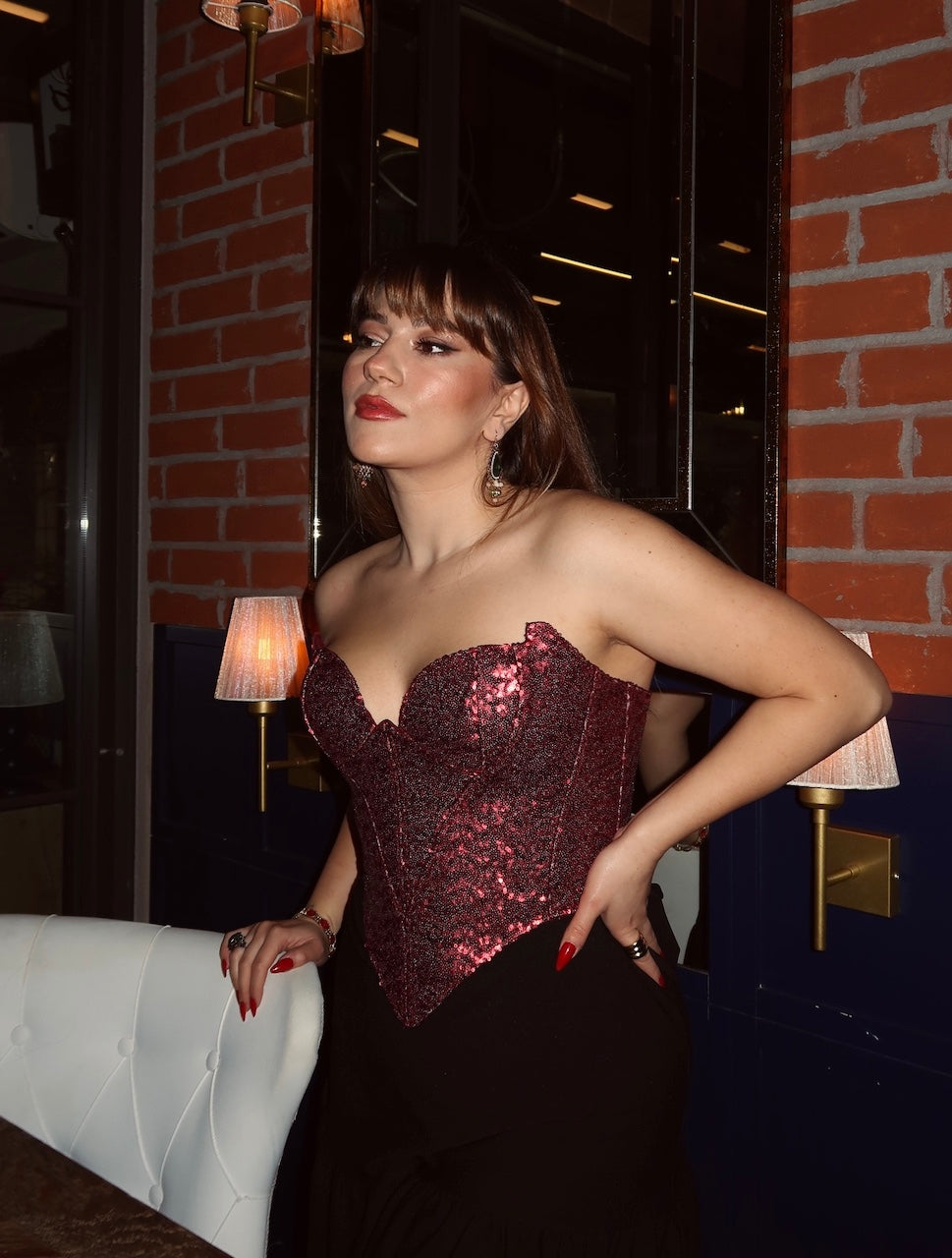 Desert Rose Cherry Corset
