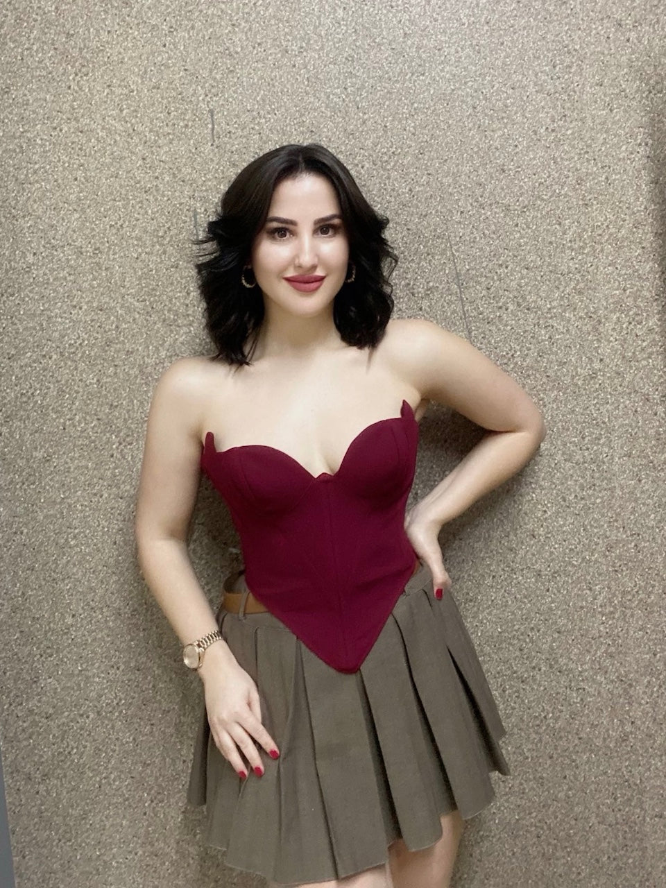Desert Rose Burgundy Corset - Süheyla's Choice