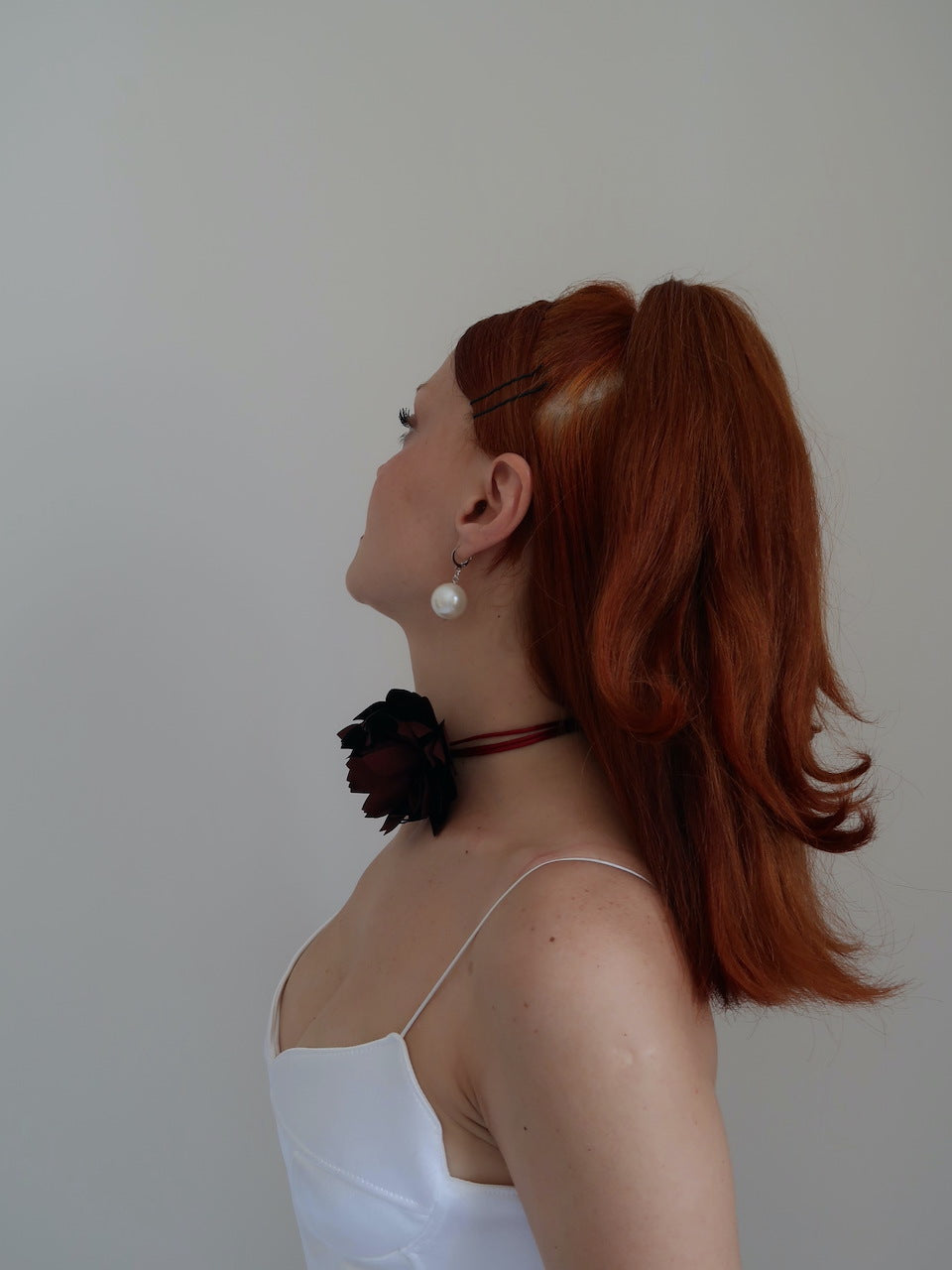 Necklace Burgundy Flower