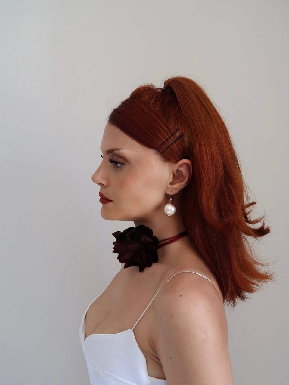 Necklace Burgundy Flower