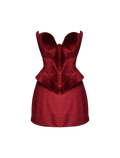 Desert Rose Burgundy Korse ve Etek Seti