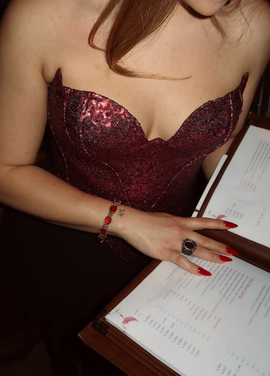 Desert Rose Cherry Corset
