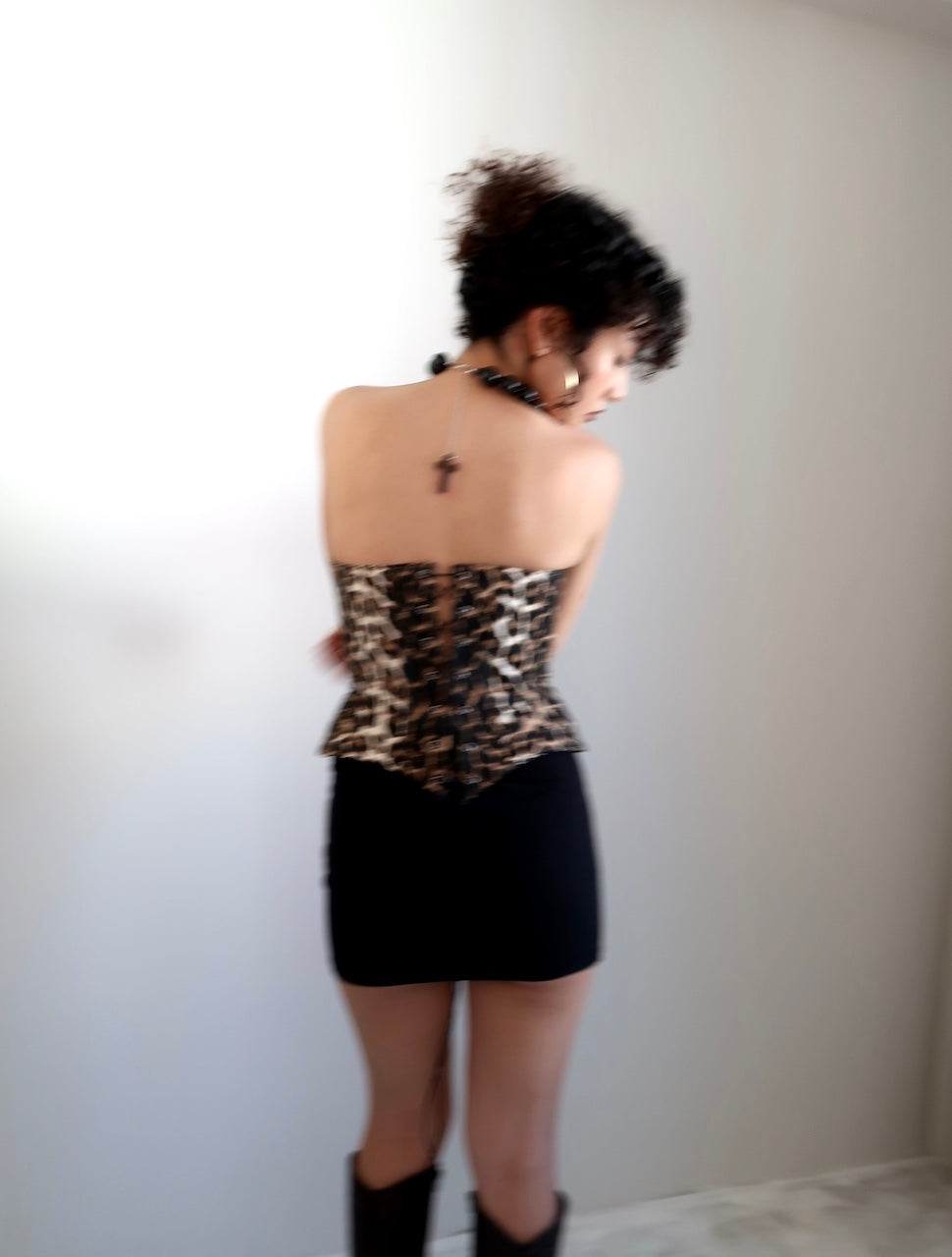 Zeyna Leopard Print Corset