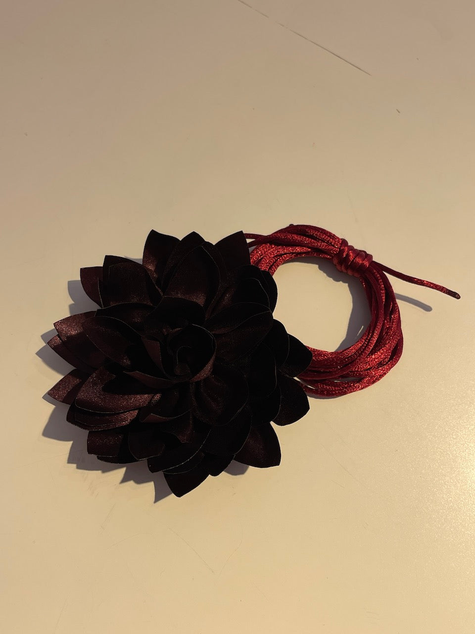 Necklace Burgundy Flower