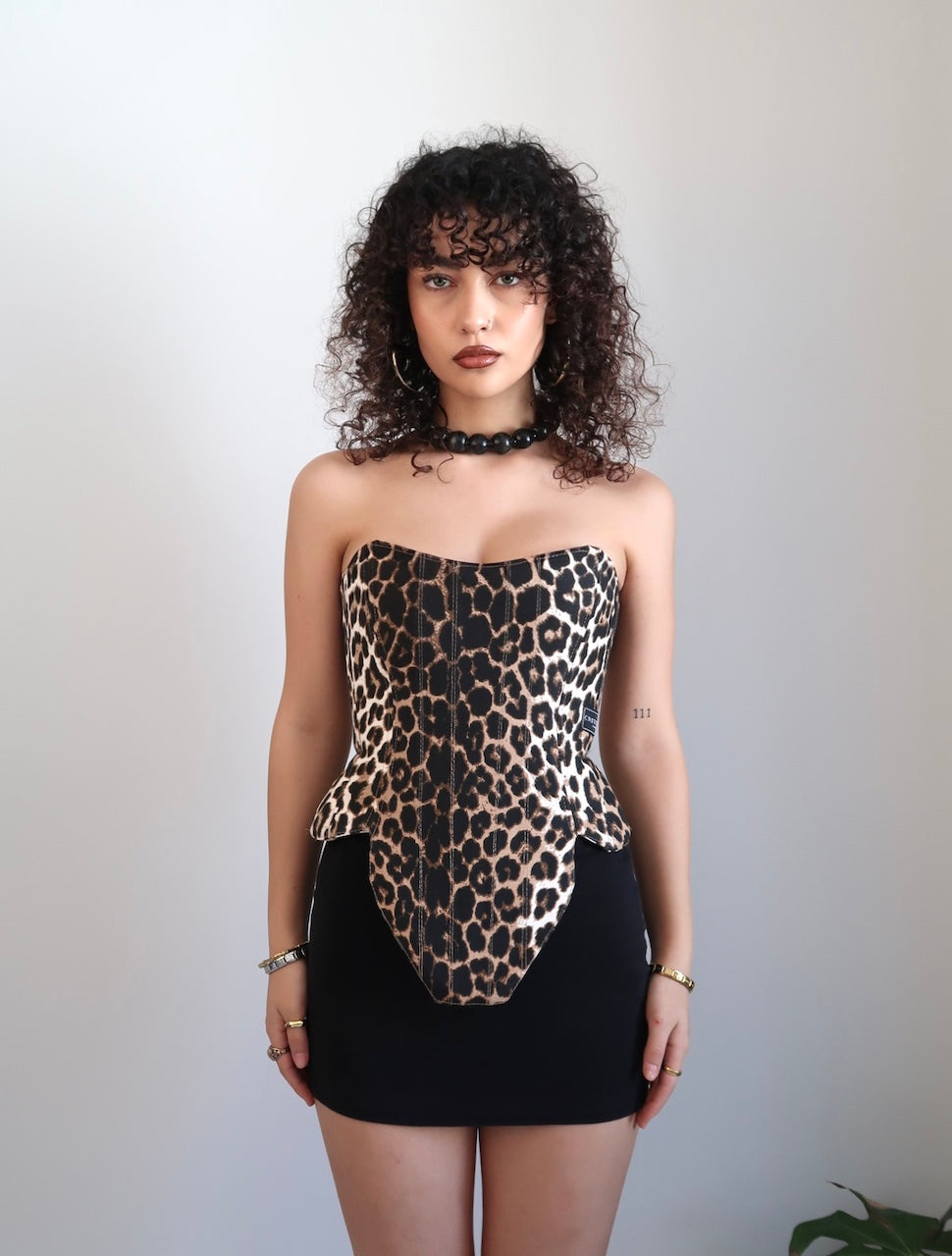 Zeyna Leopard Print Corset