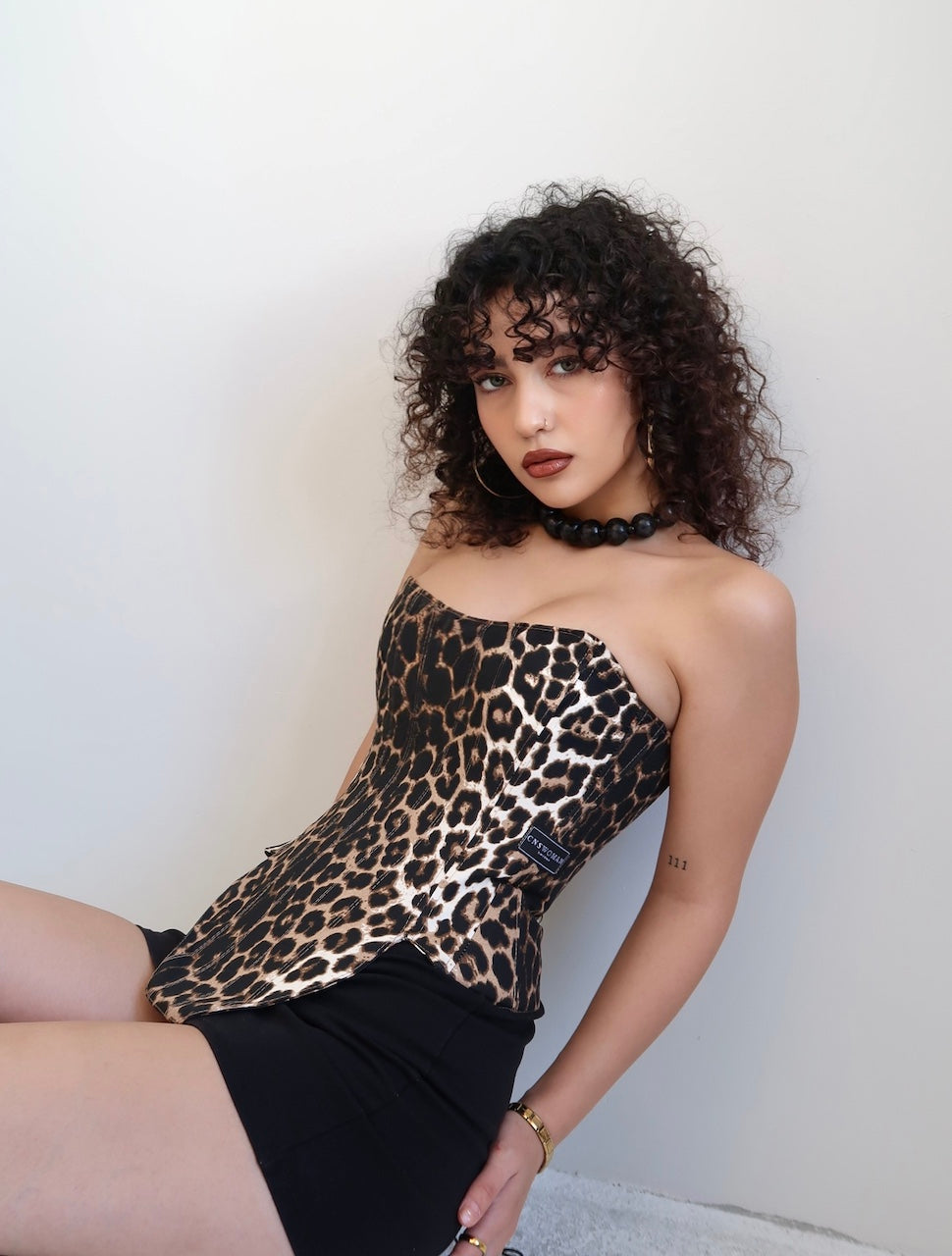 Zeyna Leopard Print Corset