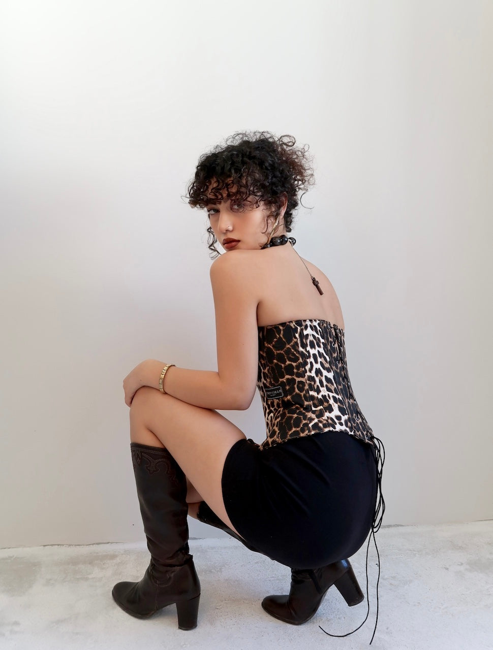 Zeyna Leopard Print Corset