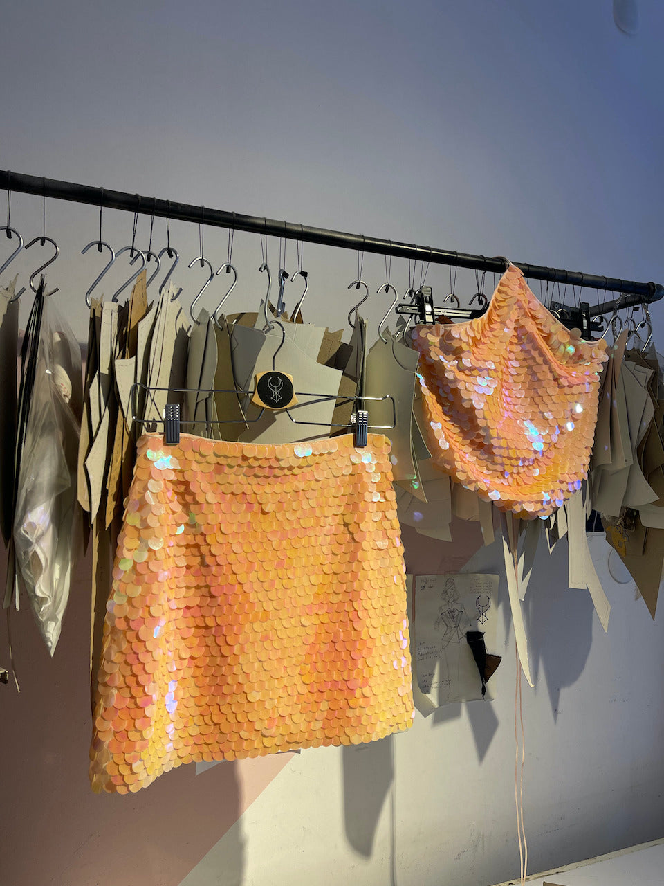İbiza Salmon Crop and Skirt Set