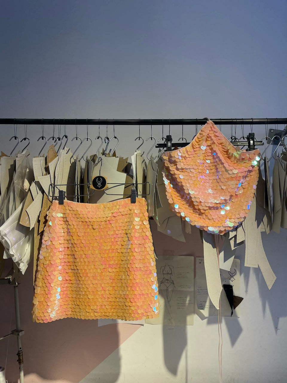 İbiza Salmon Crop and Skirt Set