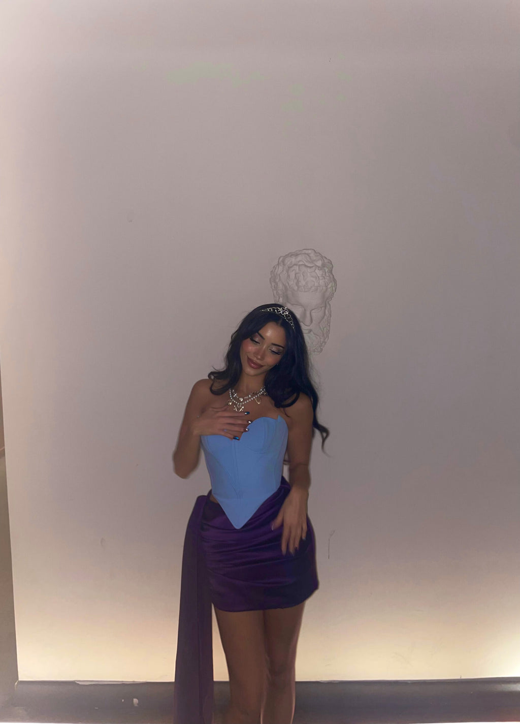 Pale Flower Purple Skirt