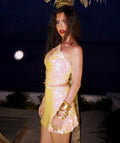 İbiza Salmon Crop and Skirt Set