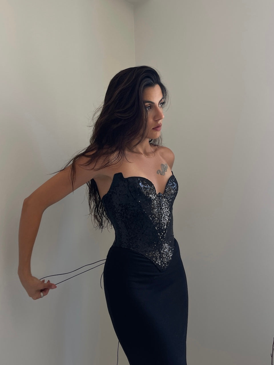 Desert Rose Deep Black Corset