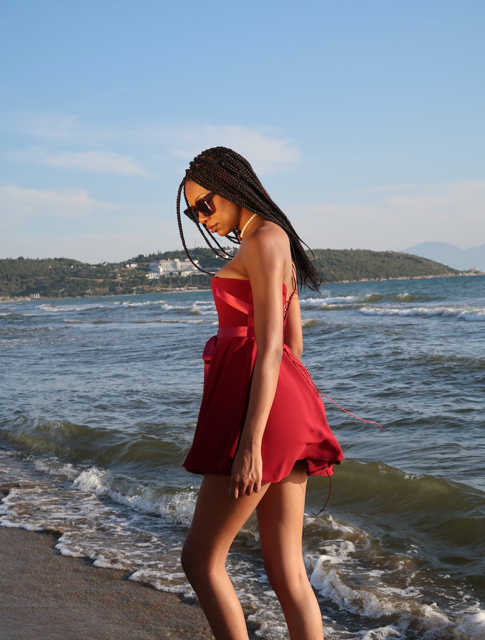 Aurora Burgundy Corset Dress