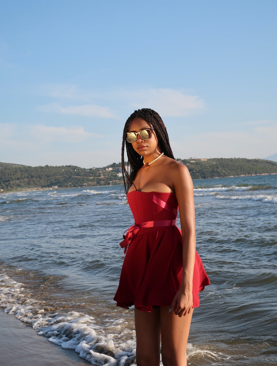 Aurora Burgundy Corset Dress