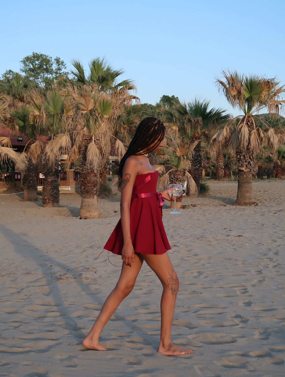 Aurora Burgundy Corset Dress
