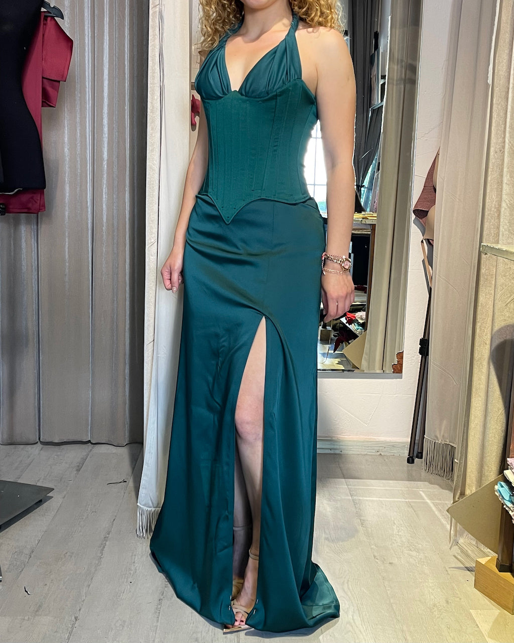 Sunset Emerald Green Corset - İlayda's Choice