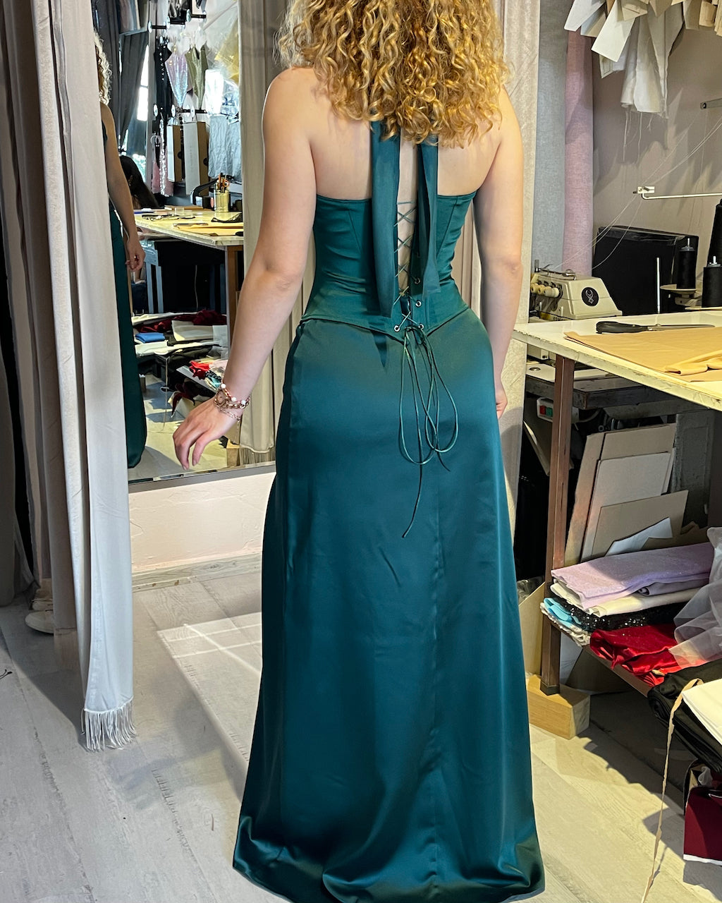 Sunset Emerald Green Corset - İlayda's Choice