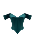 Fox Dark Green Satin Corset
