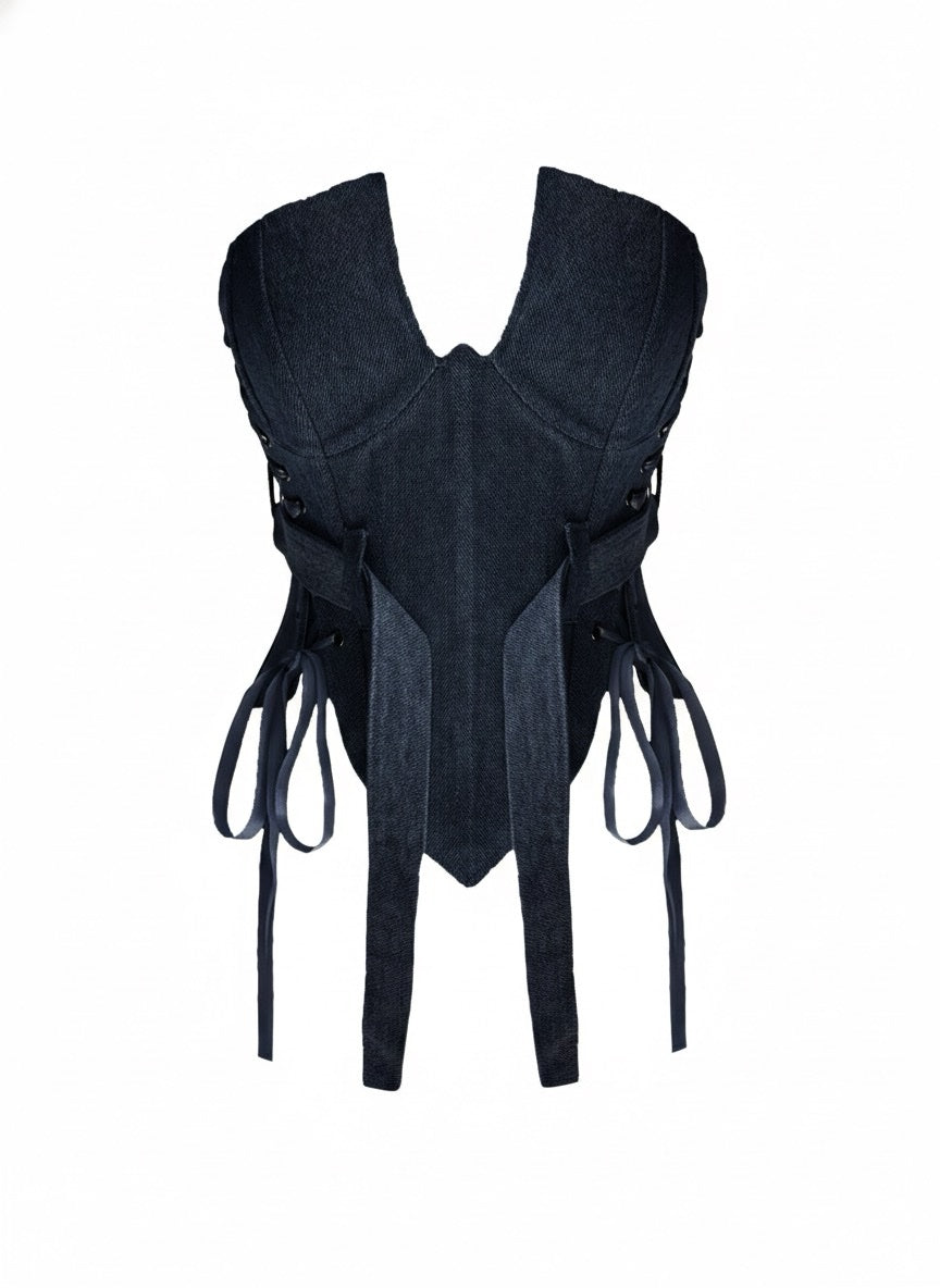 Rosalinda Navy Blue Jean Corset