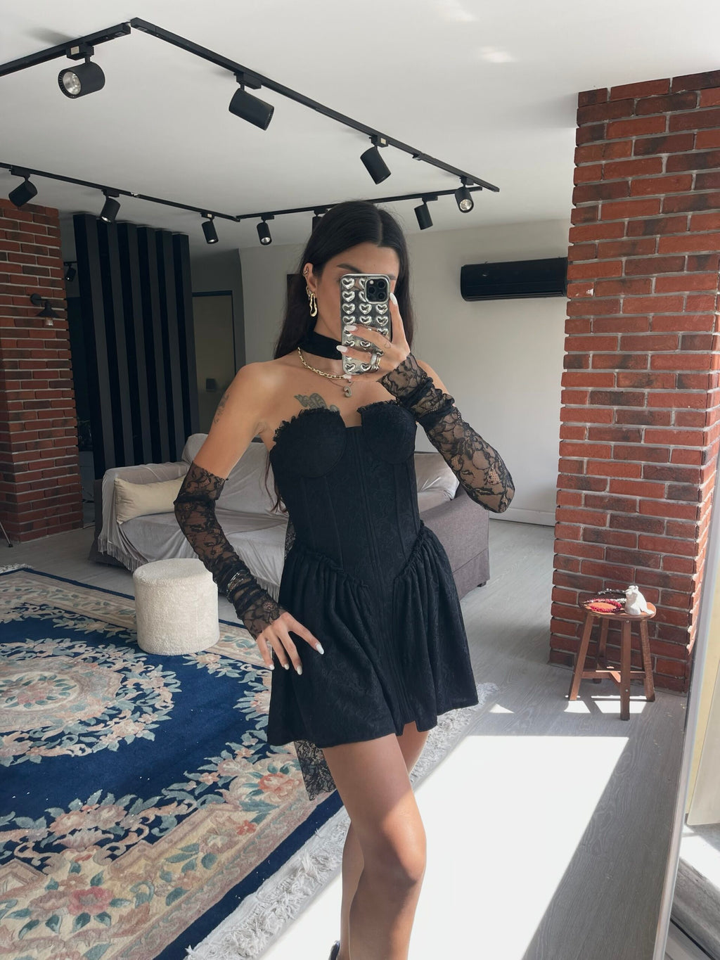 Fleur Blanche Dress Black - Özlem's Choice