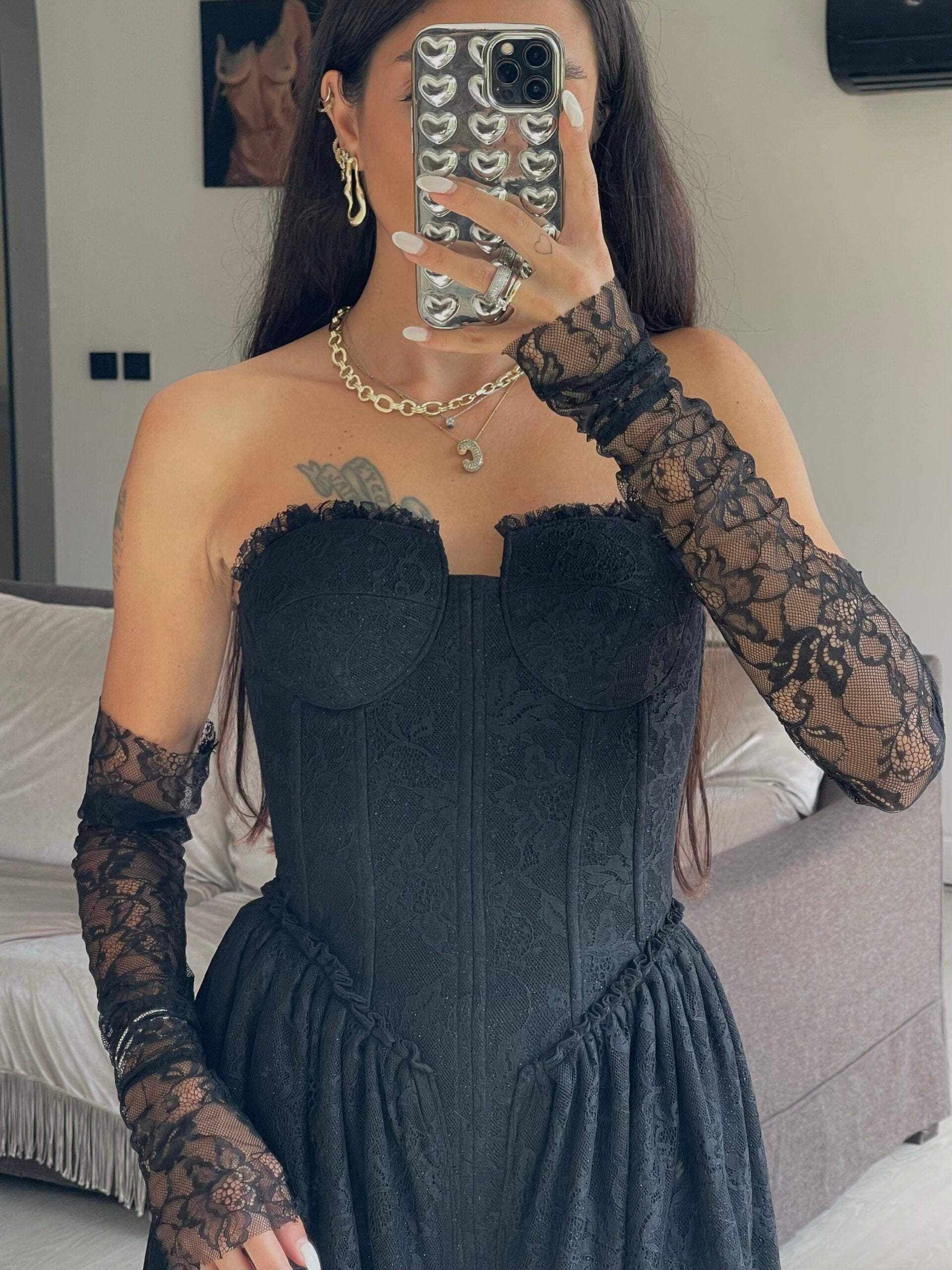 Fleur Blanche Dress Black - Özlem's Choice