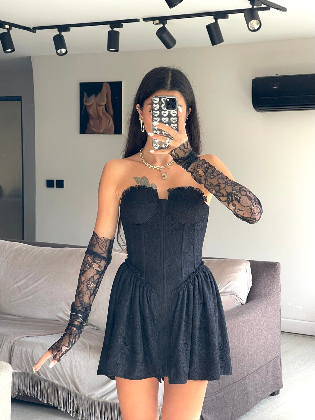Fleur Blanche Dress Black - Özlem's Choice