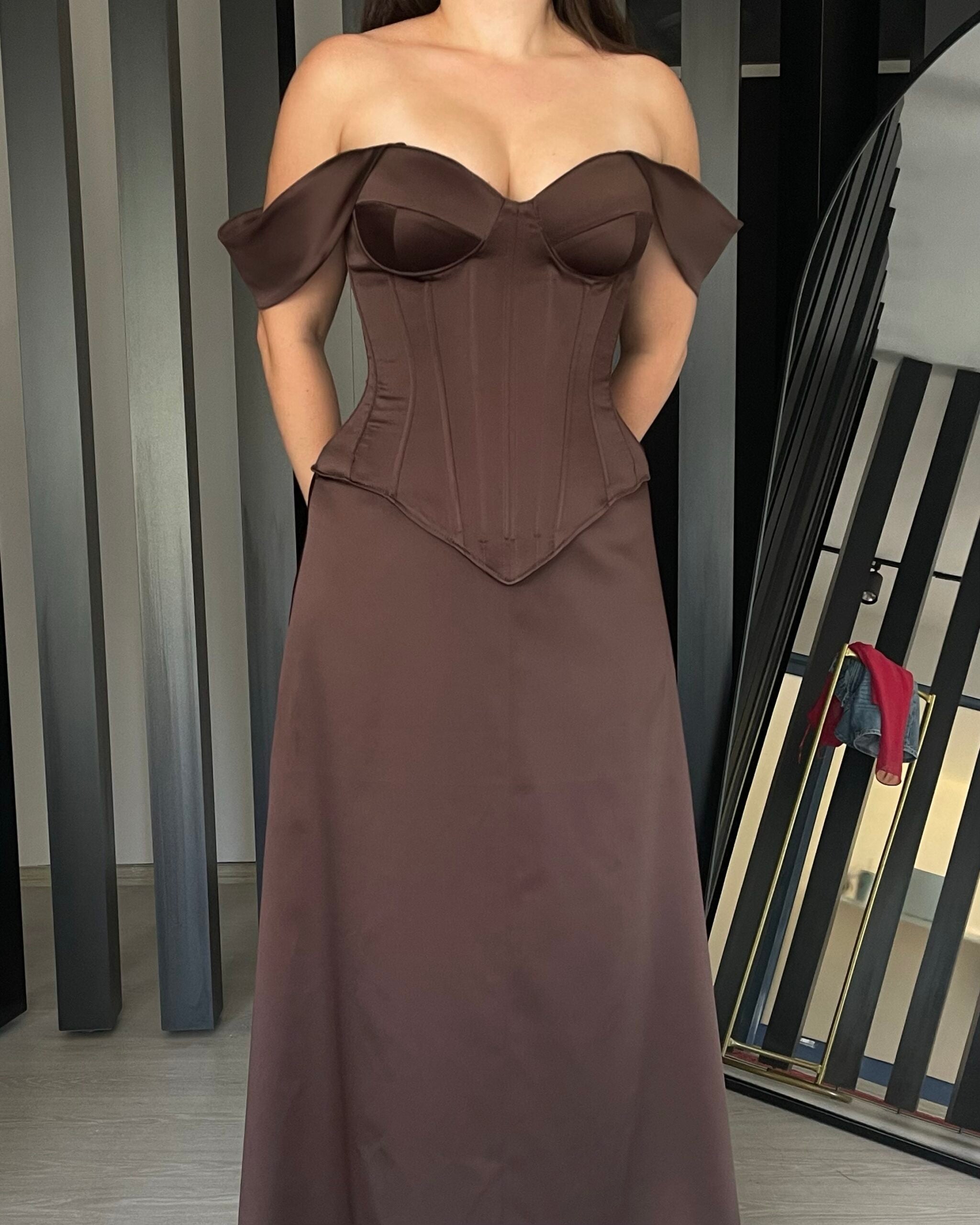Kalila Dark Brown Corset