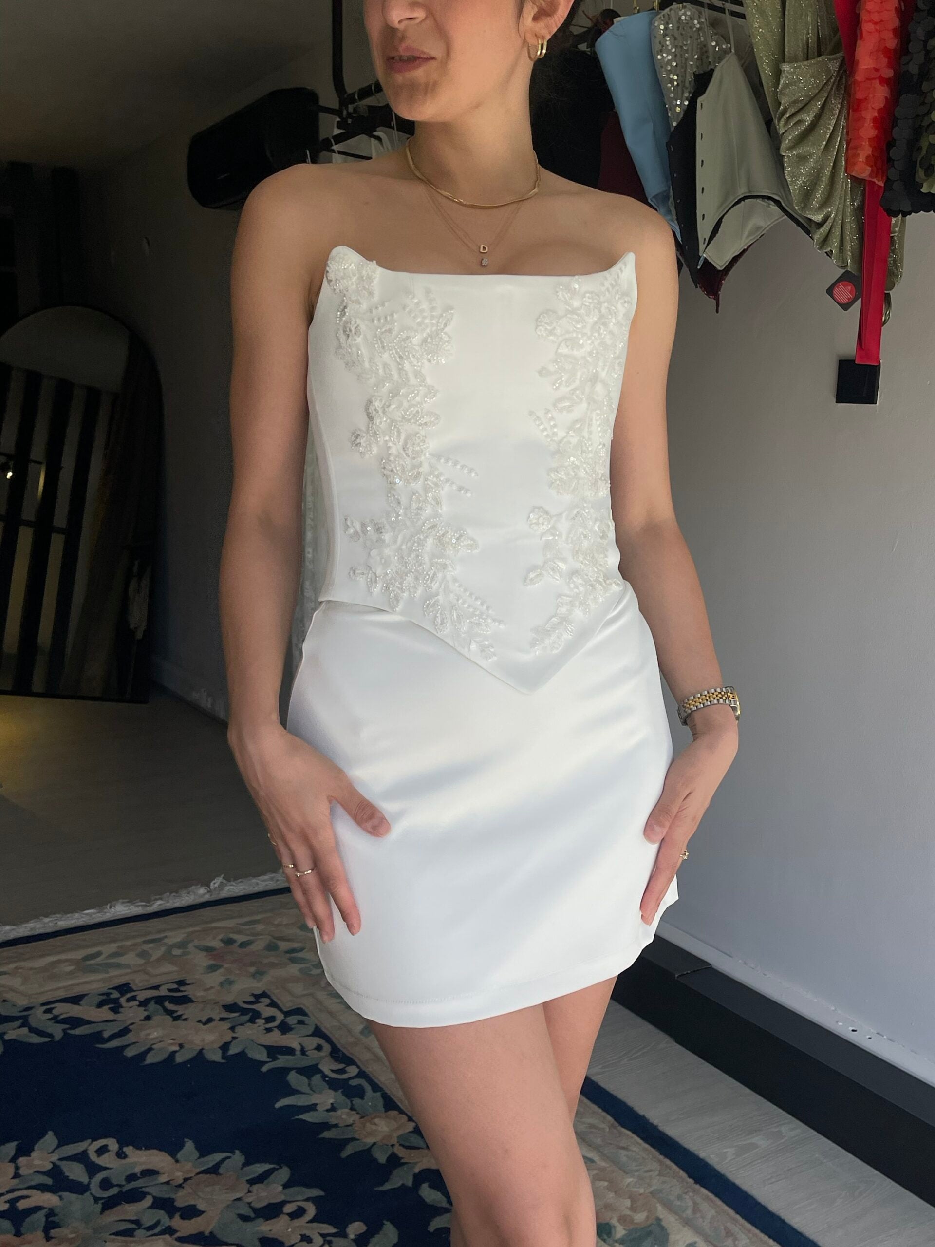 Veloria İşlemeli Korse ve Etek Set