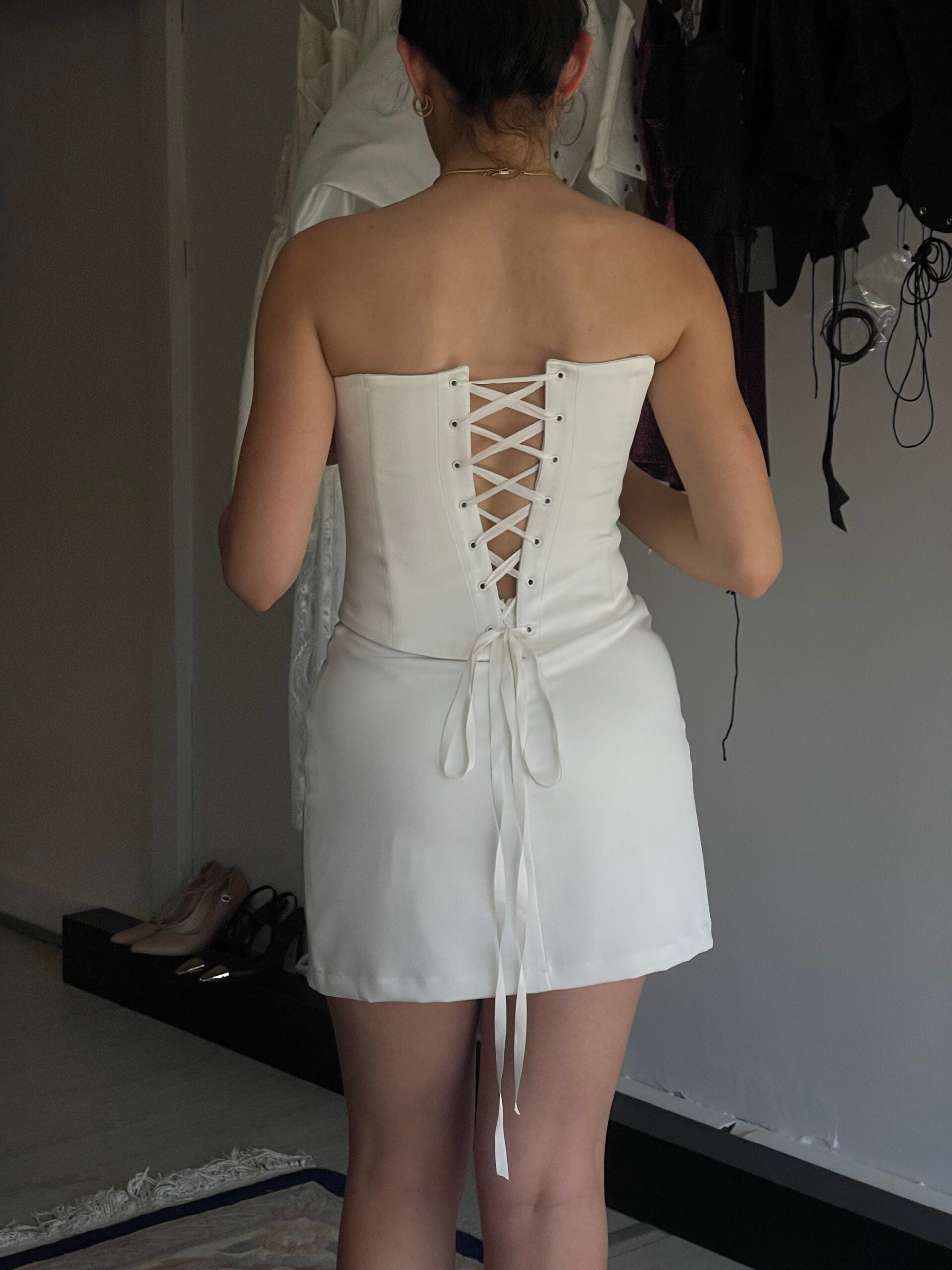 Veloria İşlemeli Korse ve Etek Set
