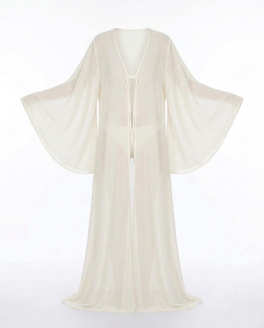Innate Grace Collectıon Pearl White Kimono