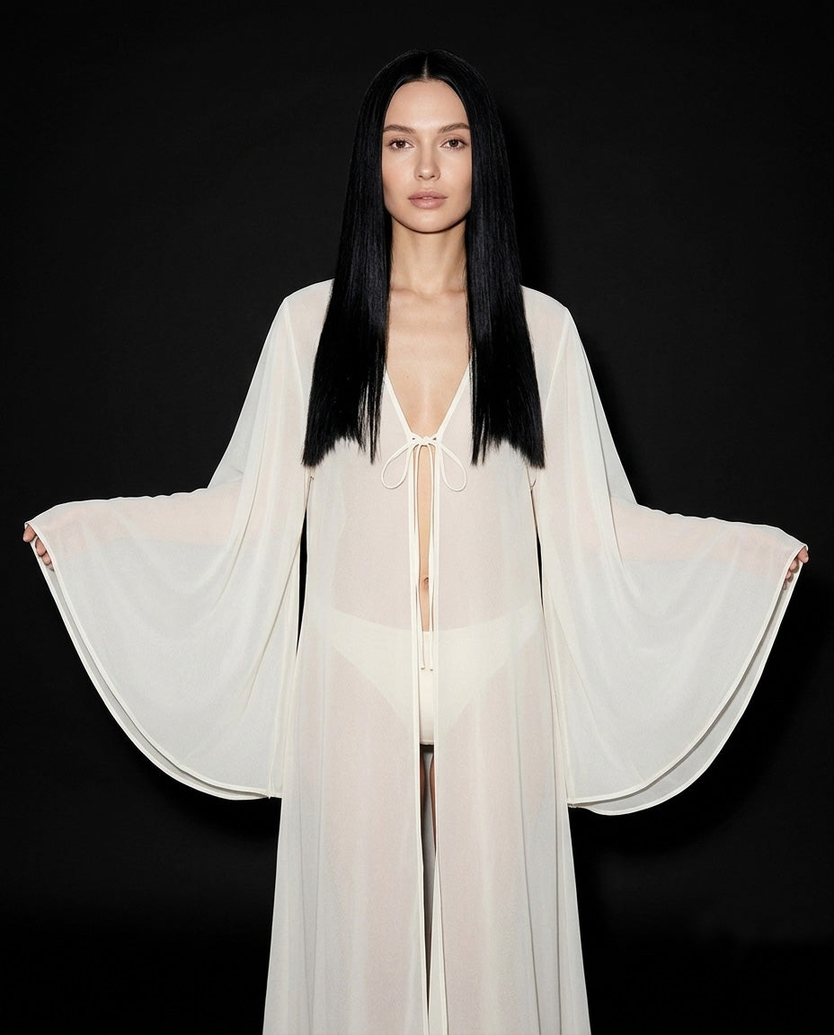 Innate Grace Collectıon Pearl White Kimono