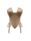 Rosalinda Beige Corset Crop
