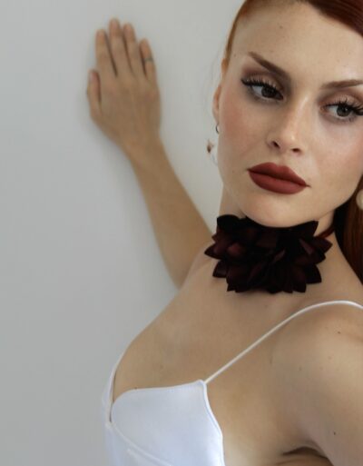 Necklace Burgundy Flower