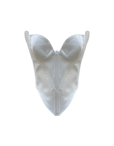 Desert Rose White Satin Corset