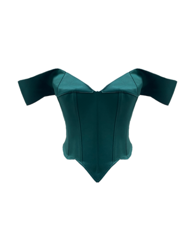 Fox Dark Green Satin Corset