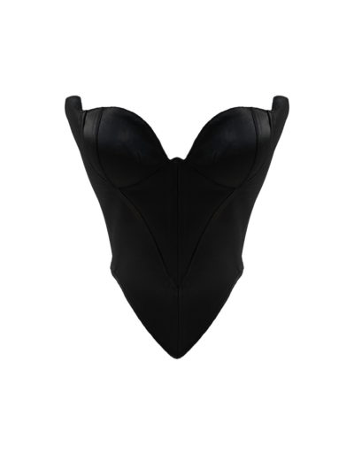 Desert Rose Black Satin Corset